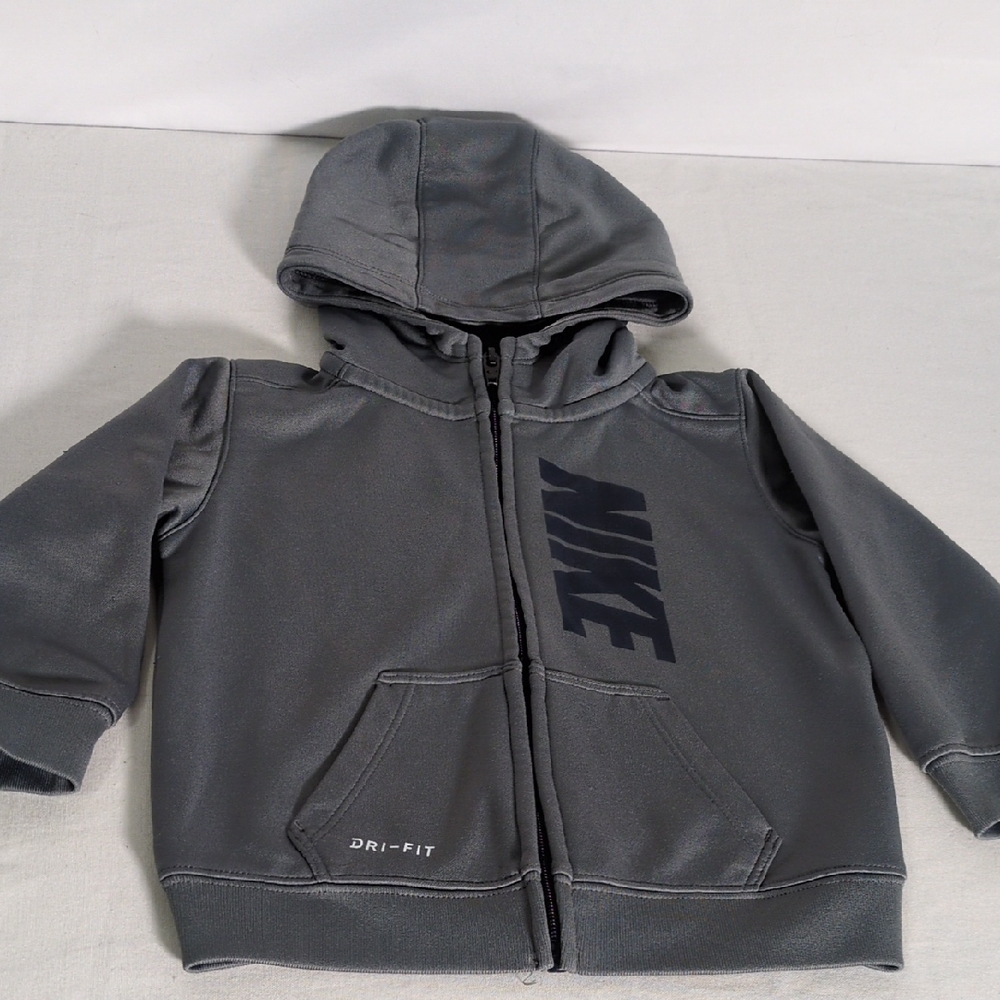 Nike Toddler Charcoal Gray Full-Zip Hooded Dri-FIT Sweatshirt 18 mths